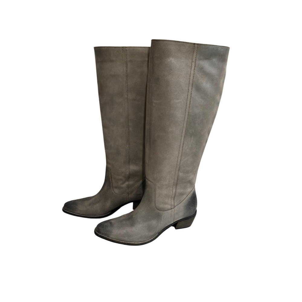 NWOB Diba True Stylish Gray Over the Knee, all leather Women's Boots size 10
